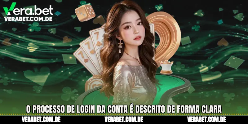 O processo de login da conta é descrito de forma clara
